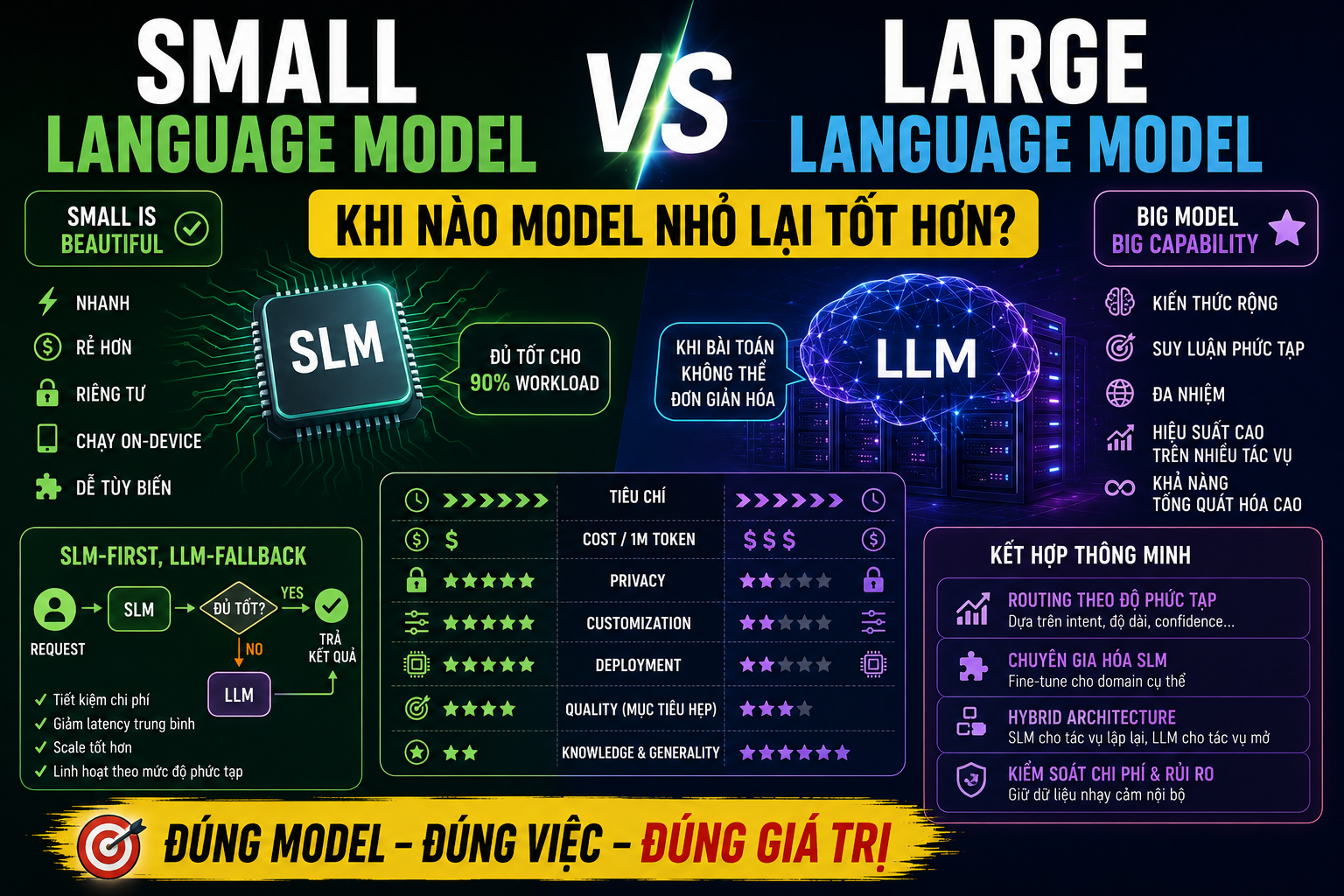 Minh họa cho bài Small Language Model vs Large Language Model